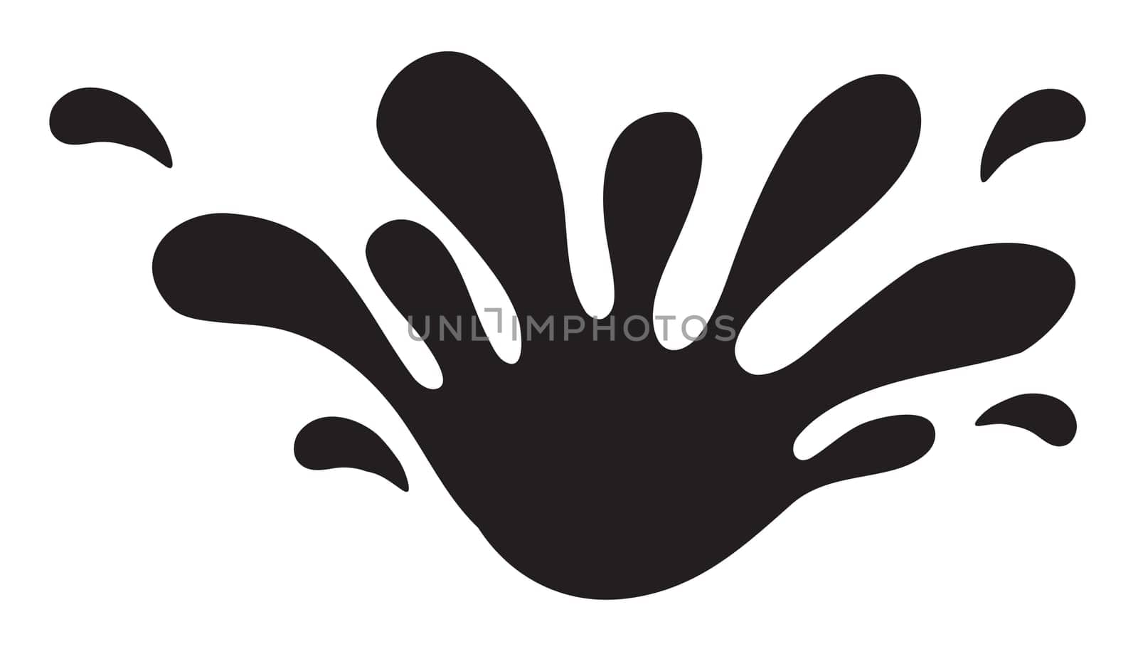 illustration of a black color splash on a white background