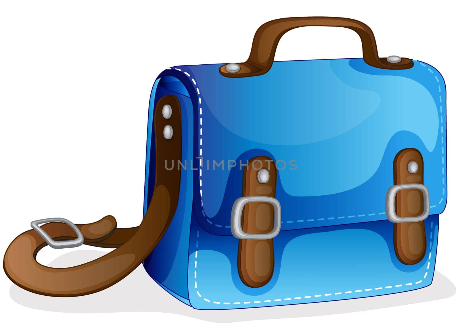 illustration of a blue bag on a white background