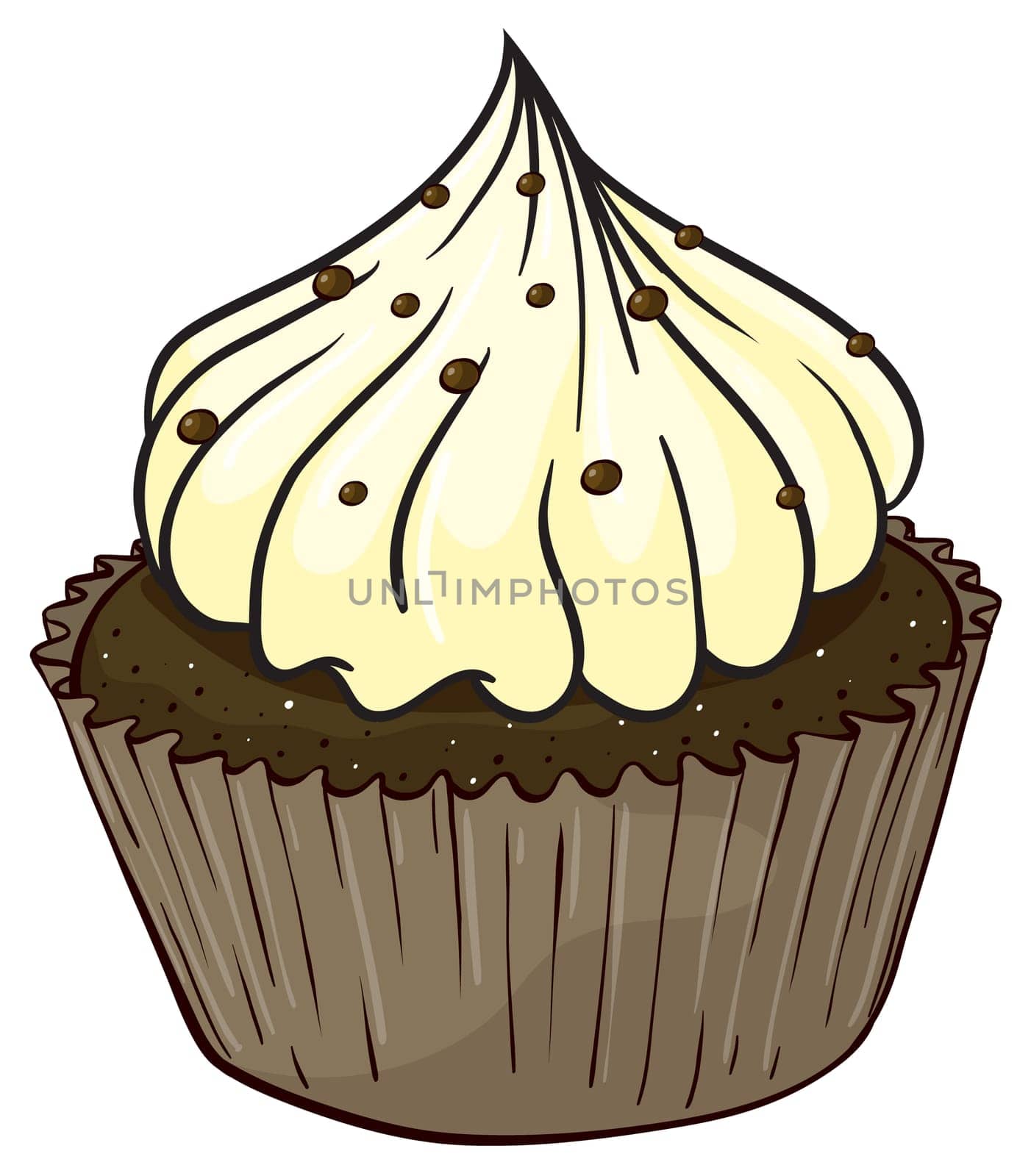 Illustration of an isolated cupcake