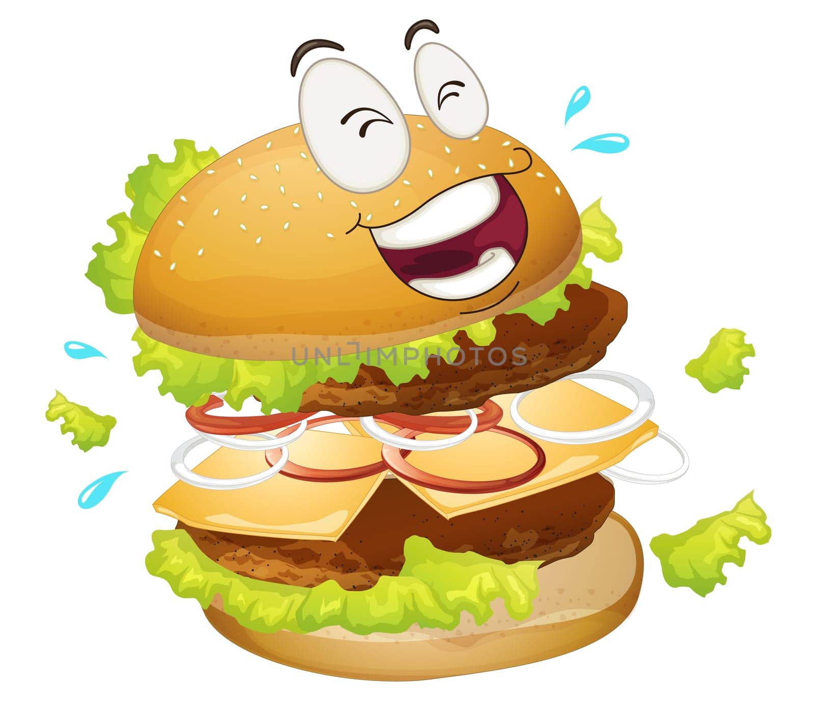illustration of a burger on a white background