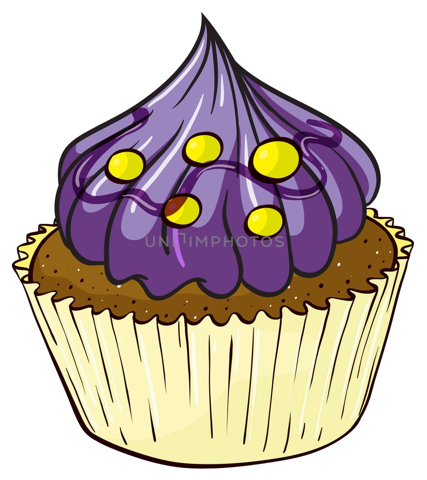 Illustration of an isolated a cupcake on a white background