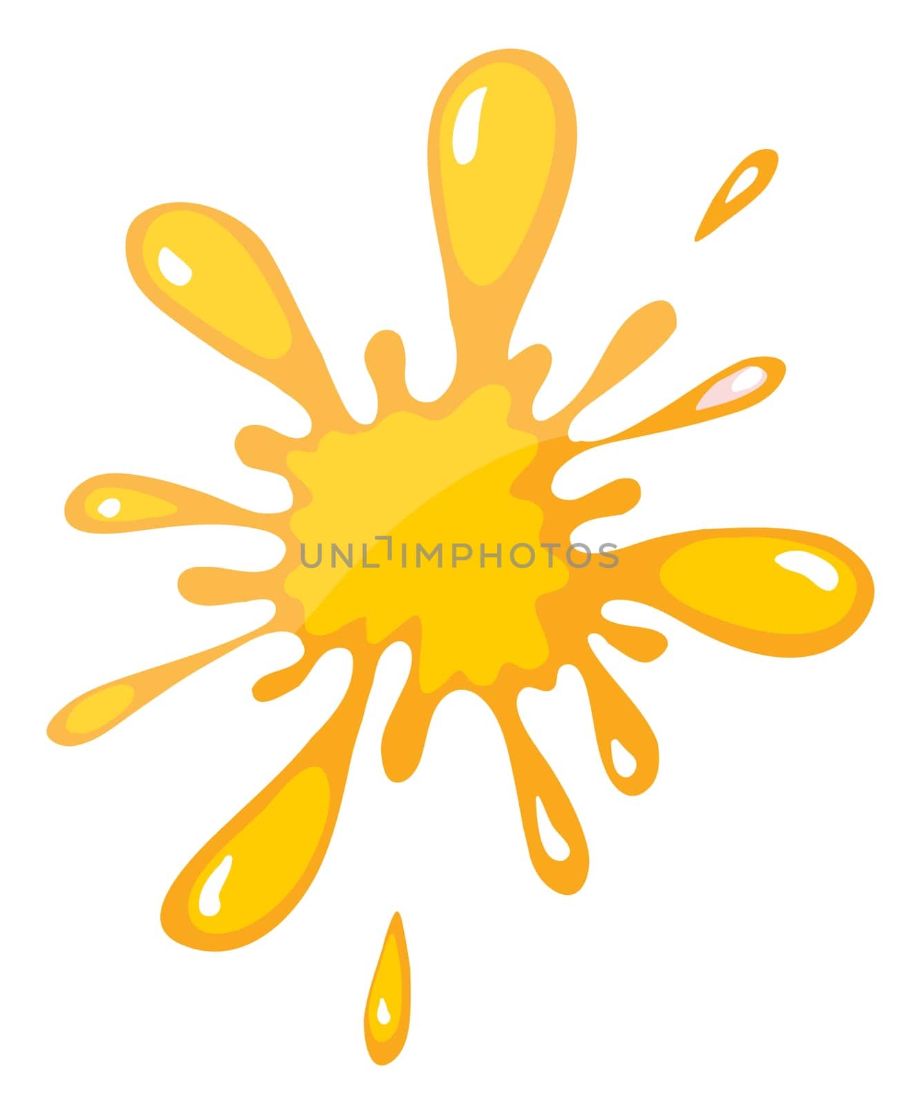 illustration of yellow color splash on a white background