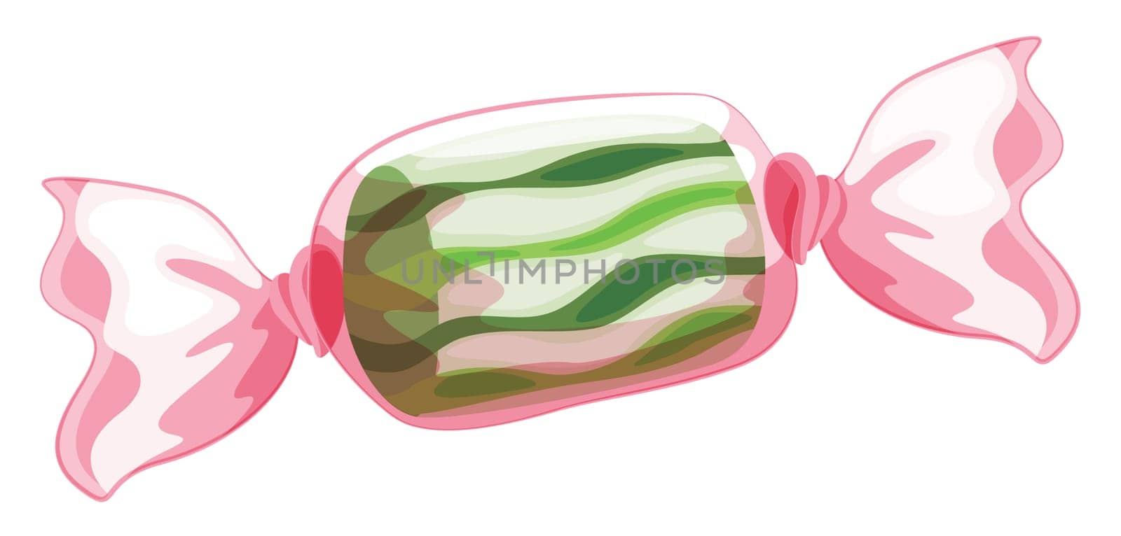illustration of a green candy on a white background