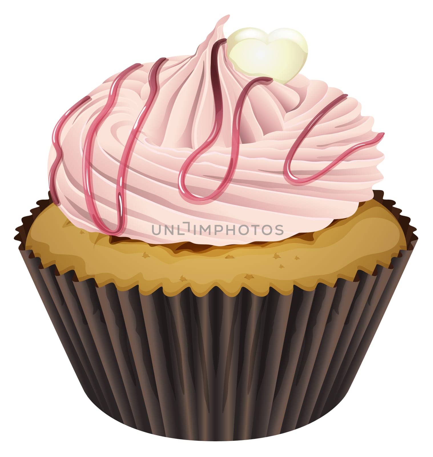 Illustration of an isolated cupcake on a white