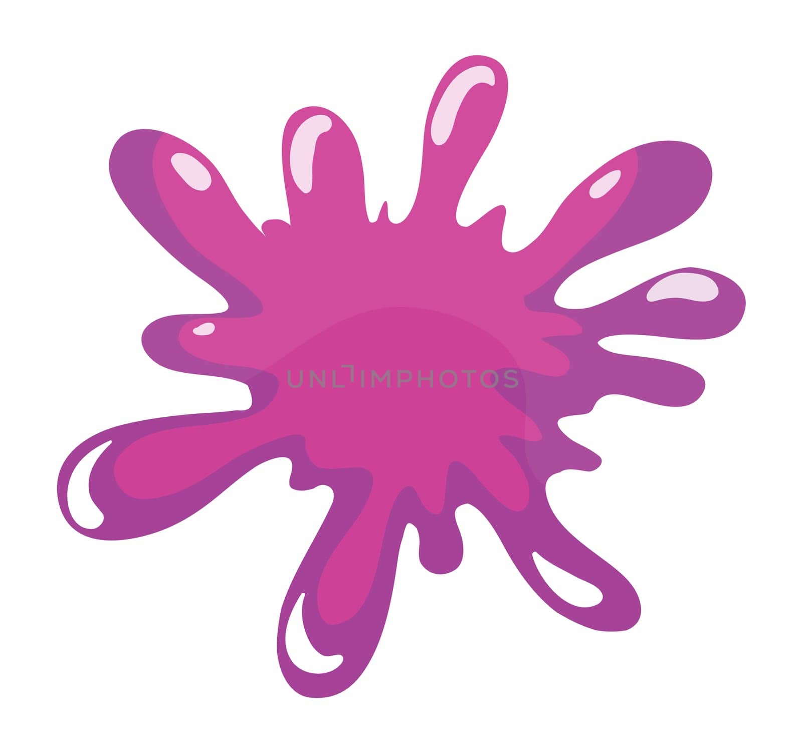 illustration of a pink color splash on a white background