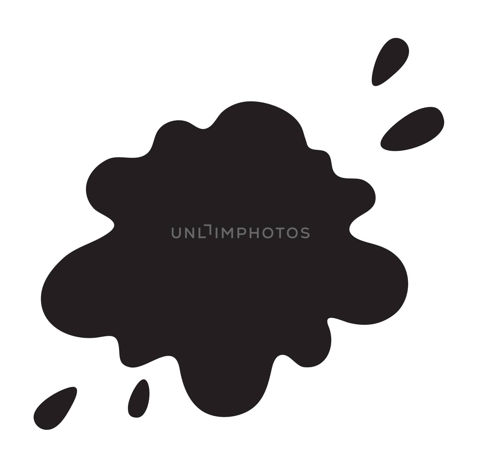 illustration of a black color splash on a white background