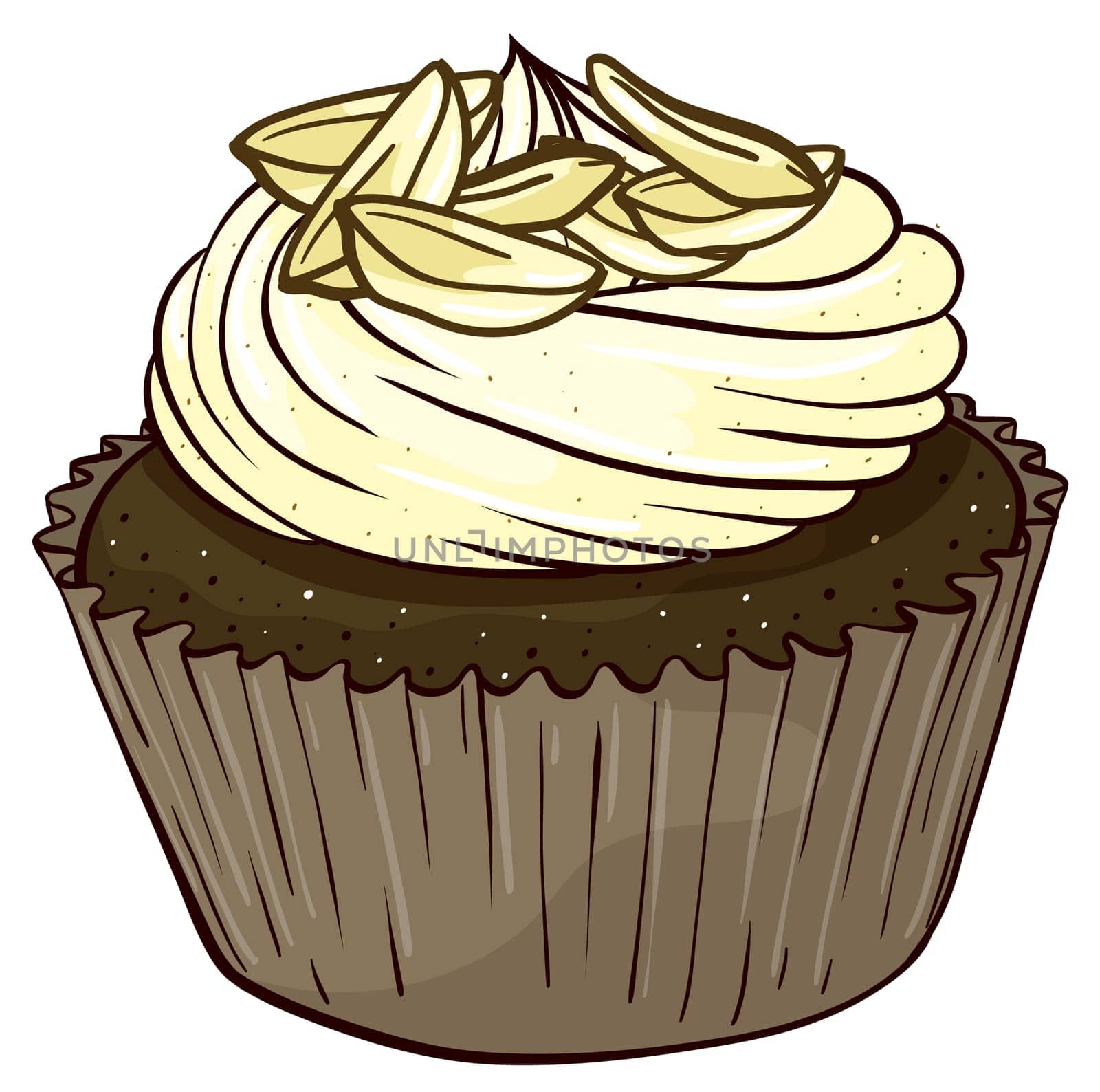 Illustration of an isolated cupcake