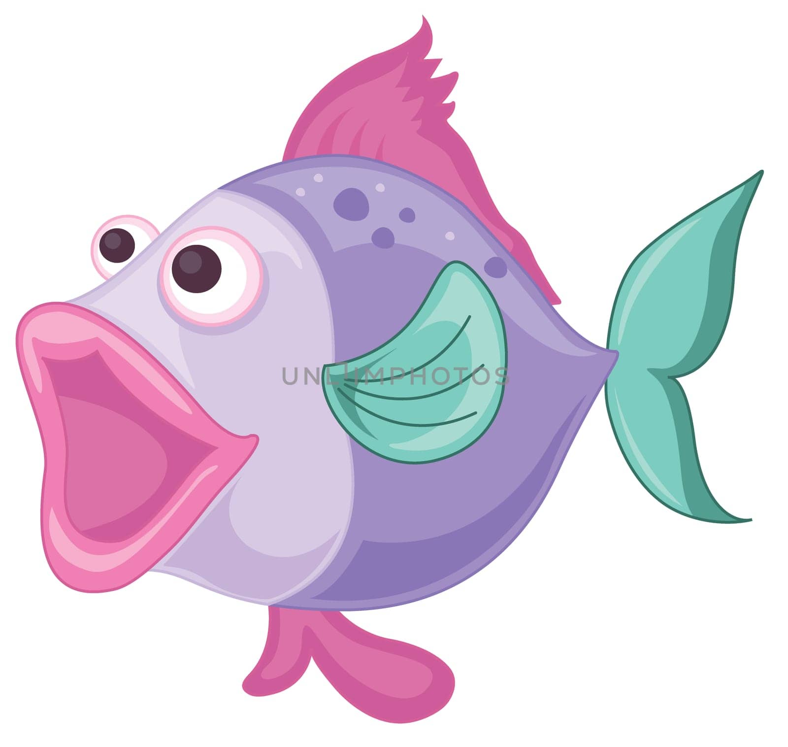 illustration of a purple fish on a white background
