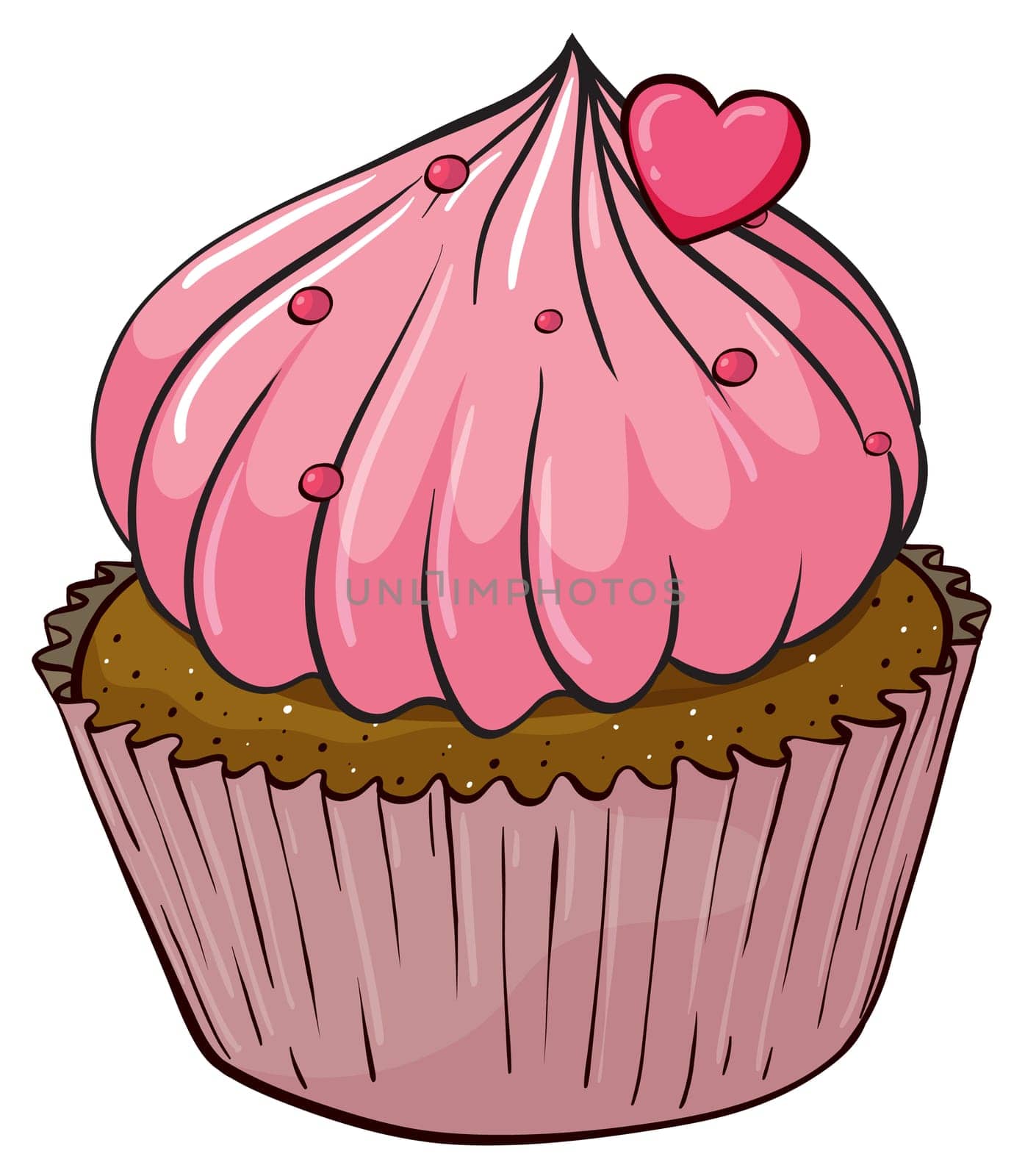 Illustration of an isolated cupcake