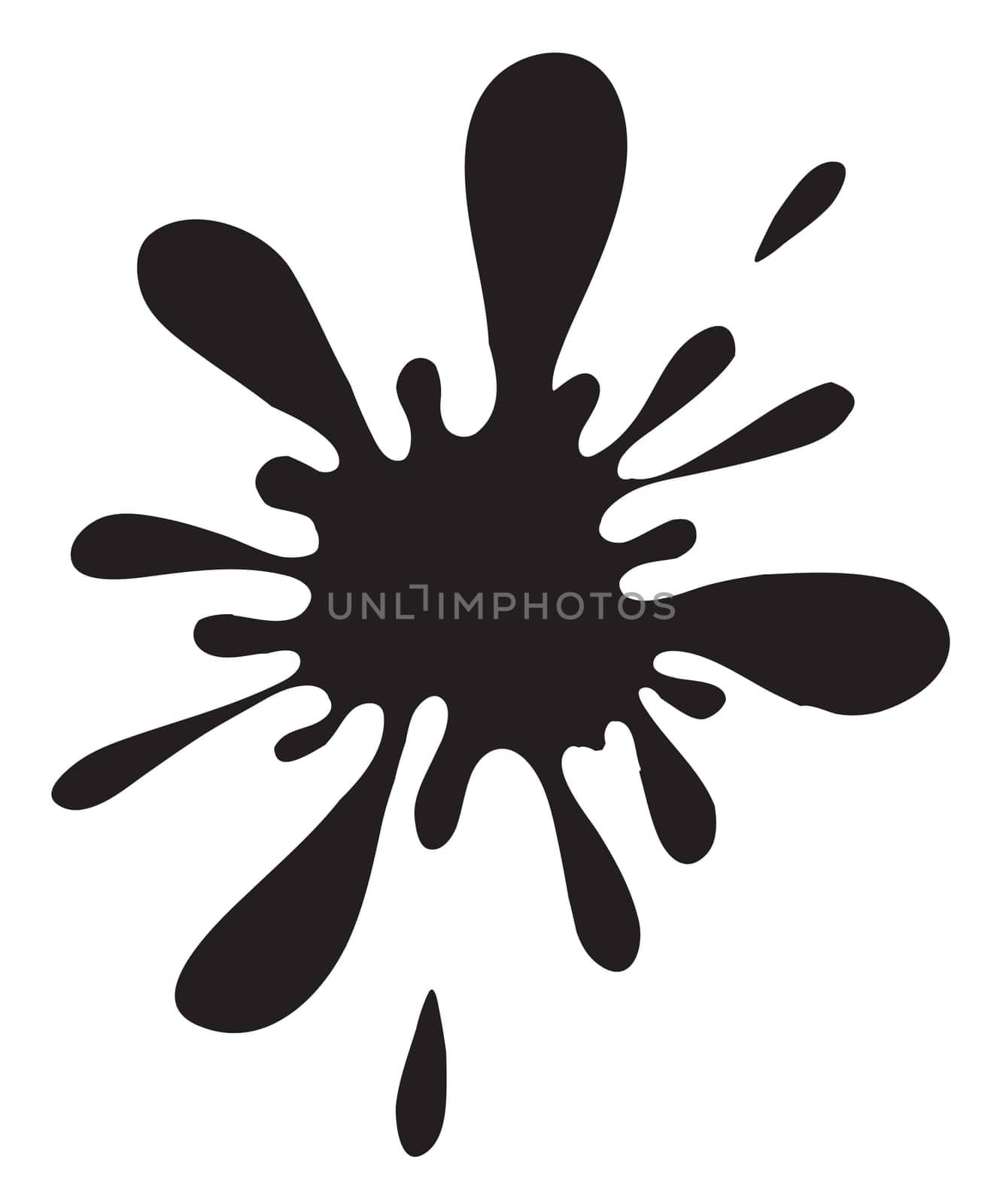 illustration of a black color splash on a white background