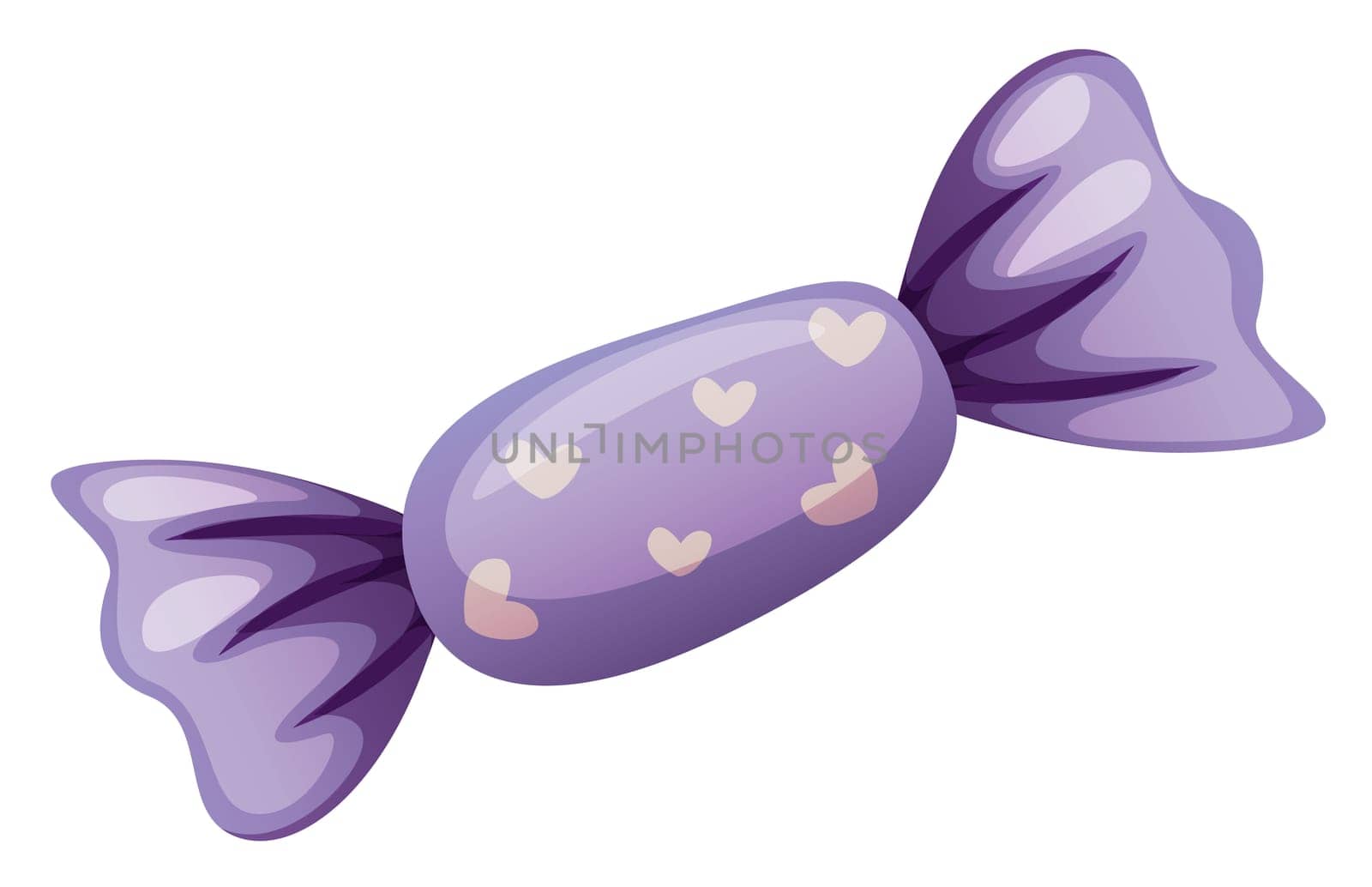 illustration of a purple candy on a white background