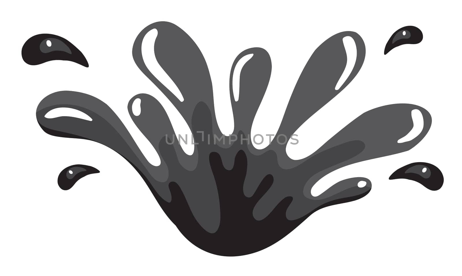 illustration of a black color splash on a white background