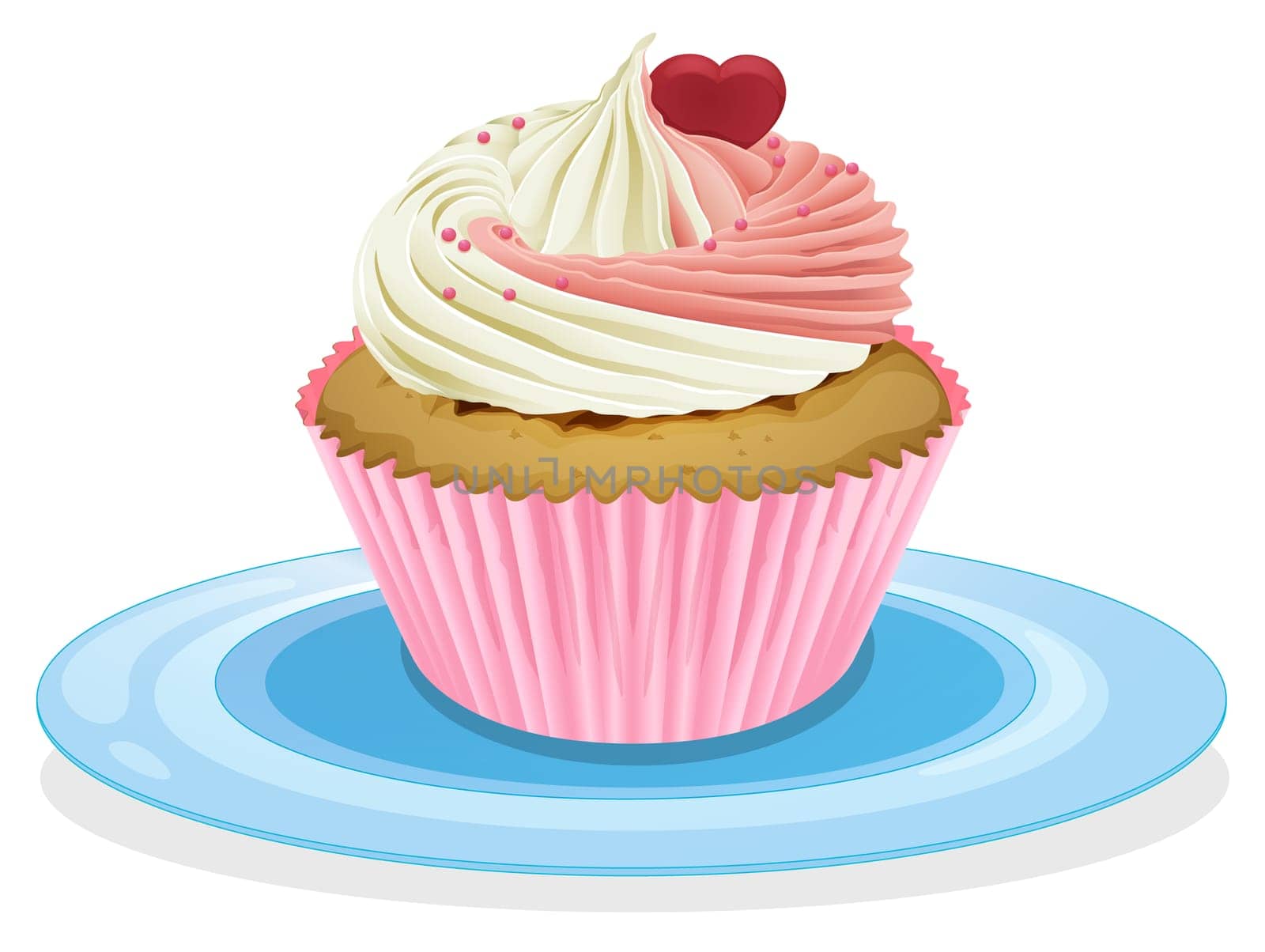 Illustration of an isolated cupcake on a white