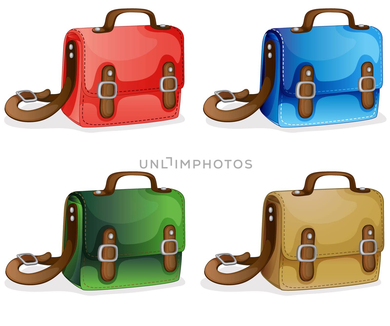 illustration of bags on a white background