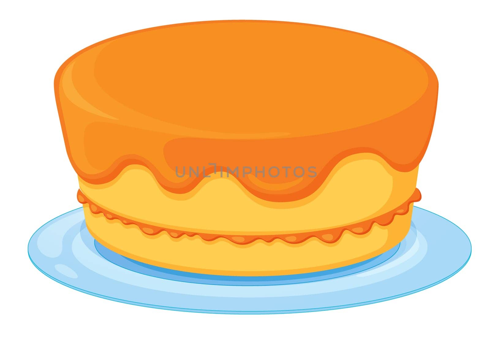 Illustration of an isolated a cake on a white background
