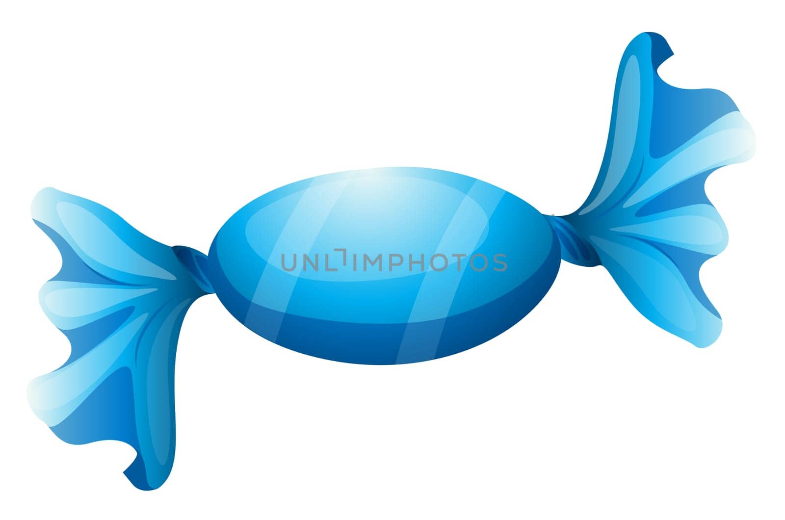 illustration of a blue candy on a white background