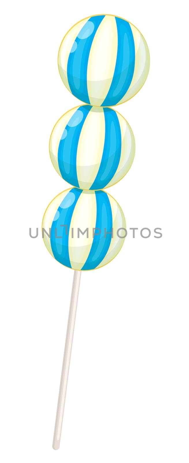 illustration of a blue candy on a white background