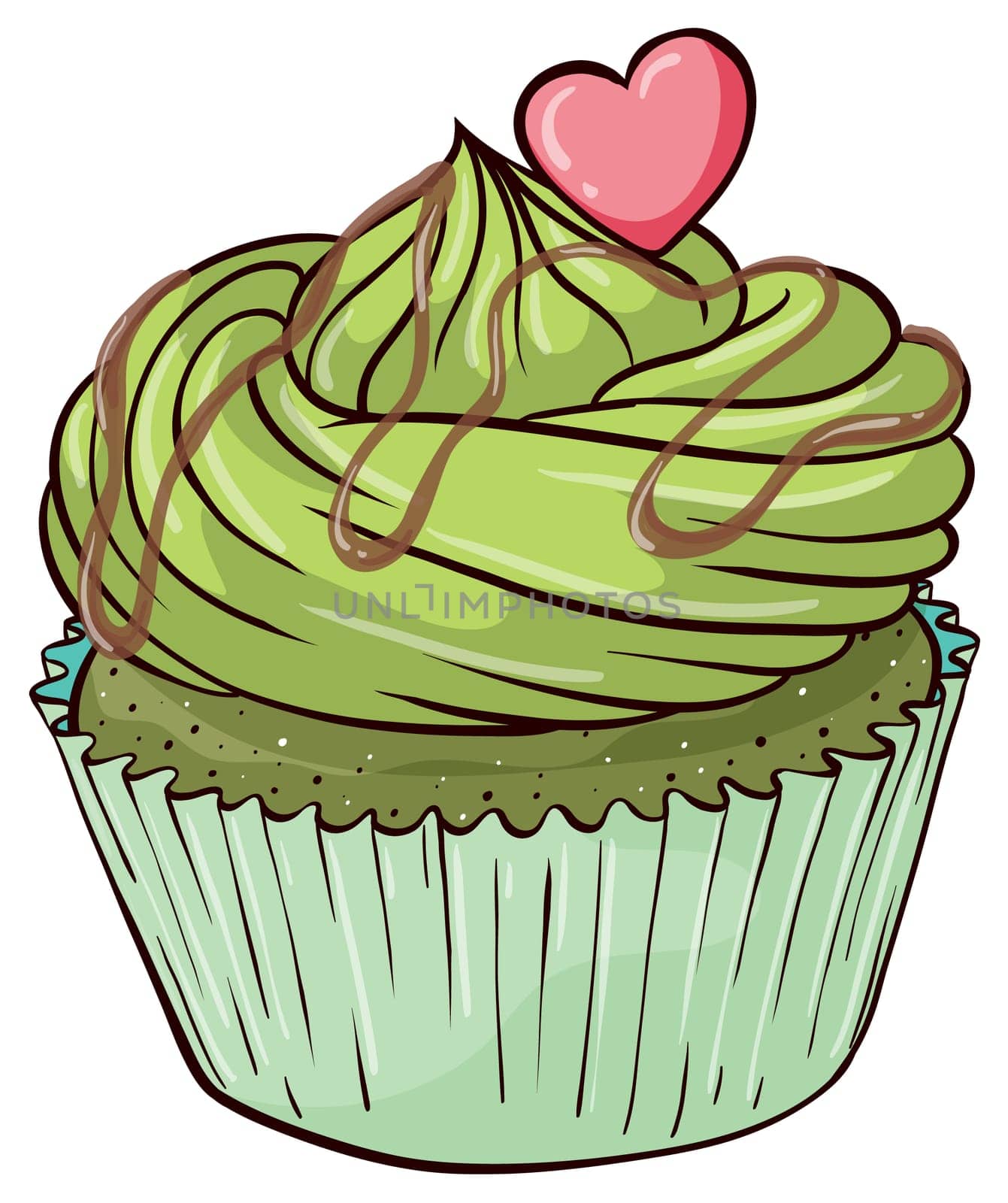 Illustration of an isolated cupcake