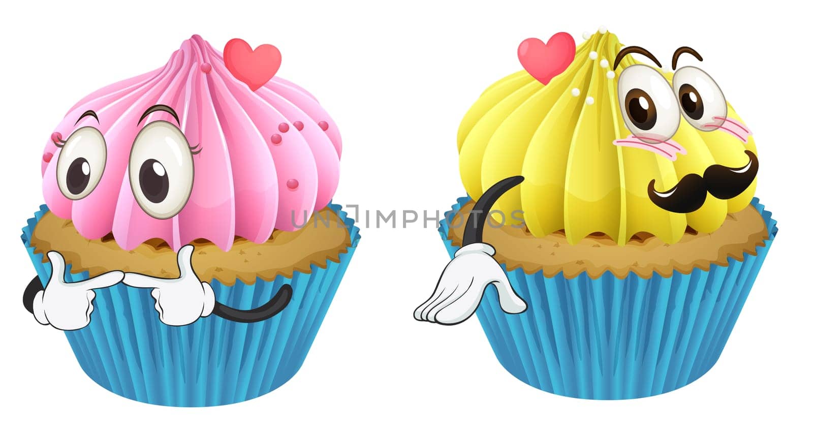illustration of cupcakes on a white background