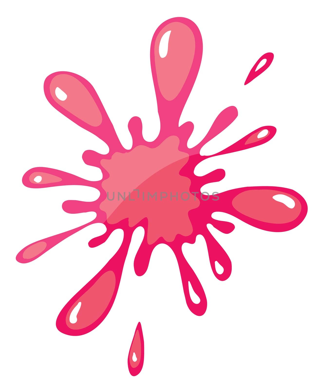 illustration of a pink color splash on a white background