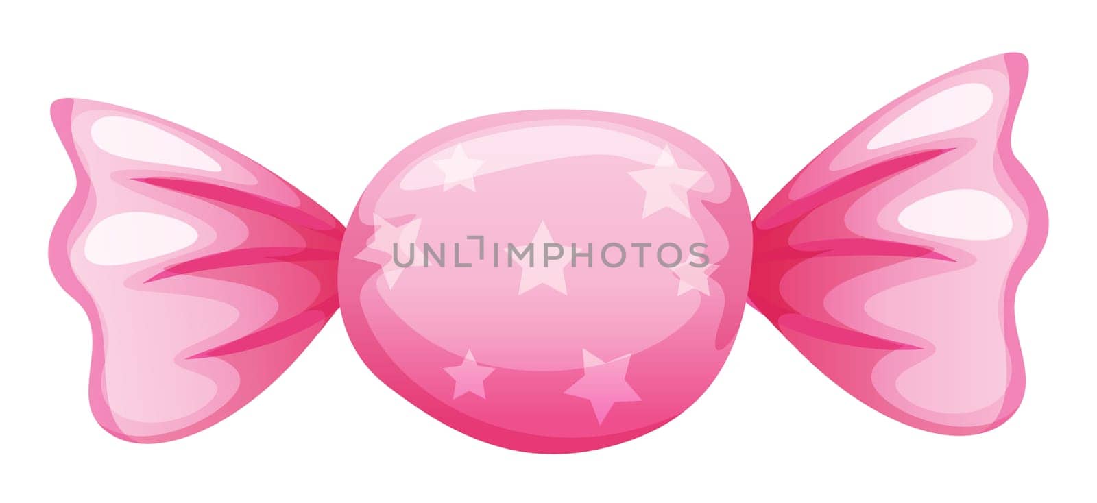 illustration of a pink candy on a white background