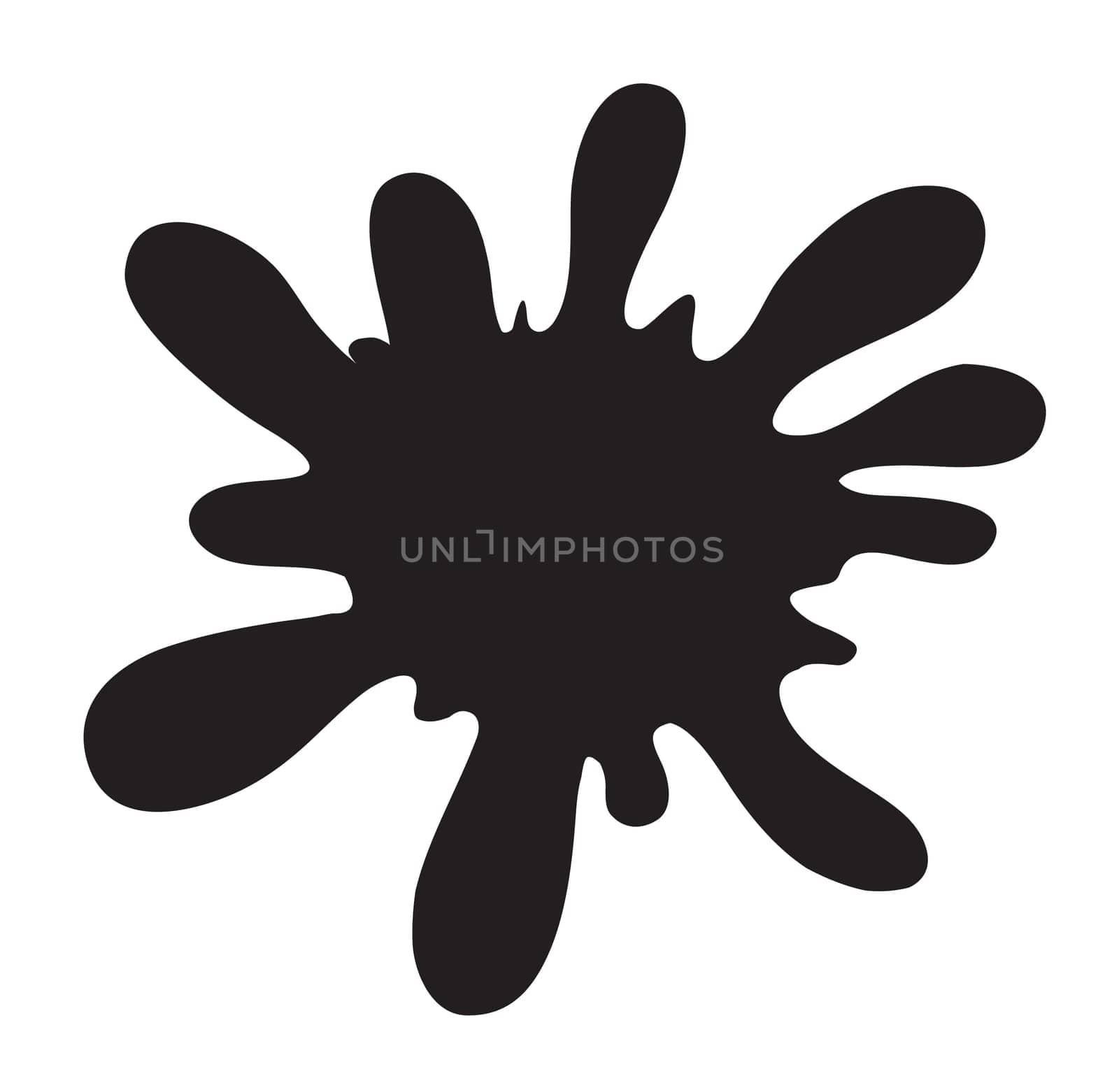 illustration of a black color splash on a white background