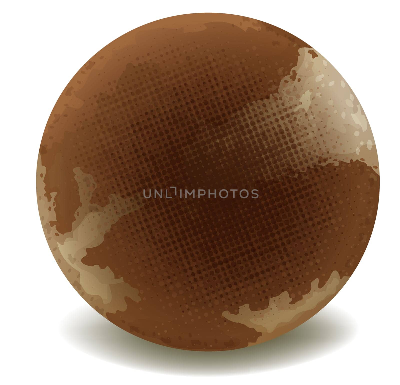 illustration of a round chocolate on a white background
