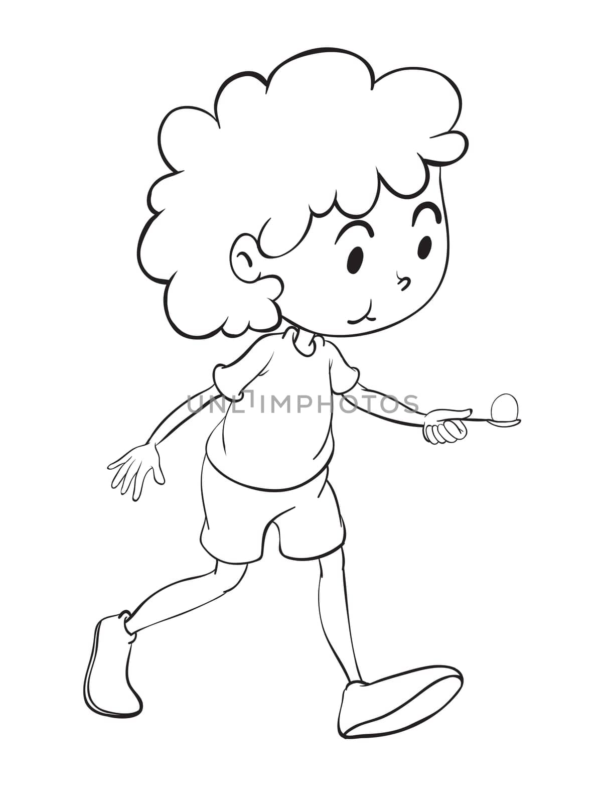 illustration of a boy sketch on a white background