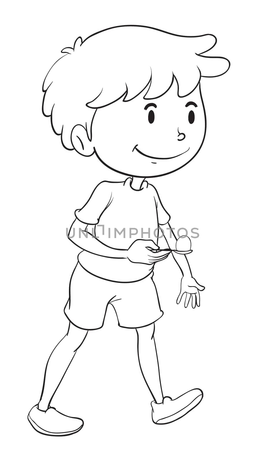 illustration of a boy sketch on a white background