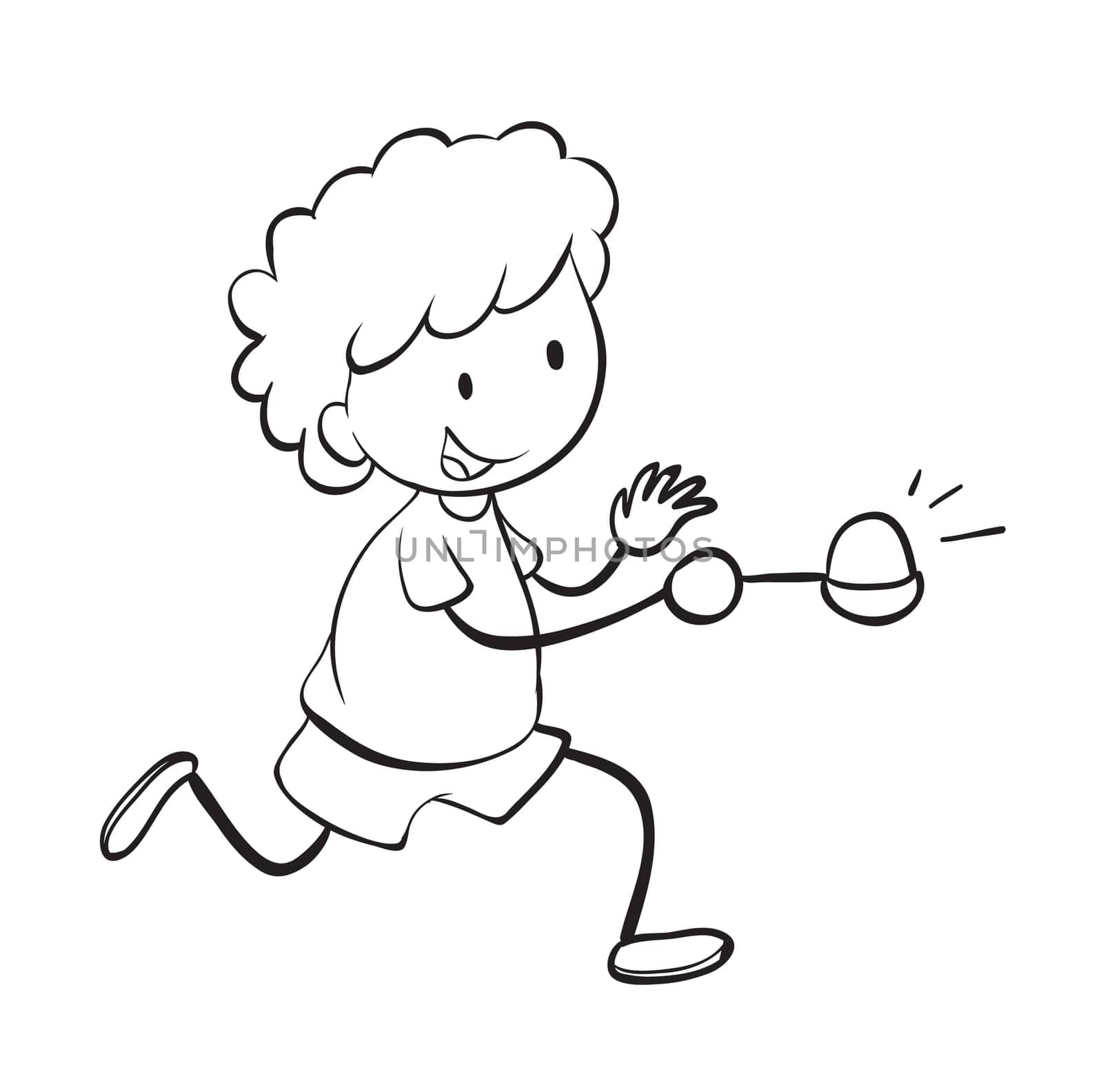 illustration of a boy sketch on a white background