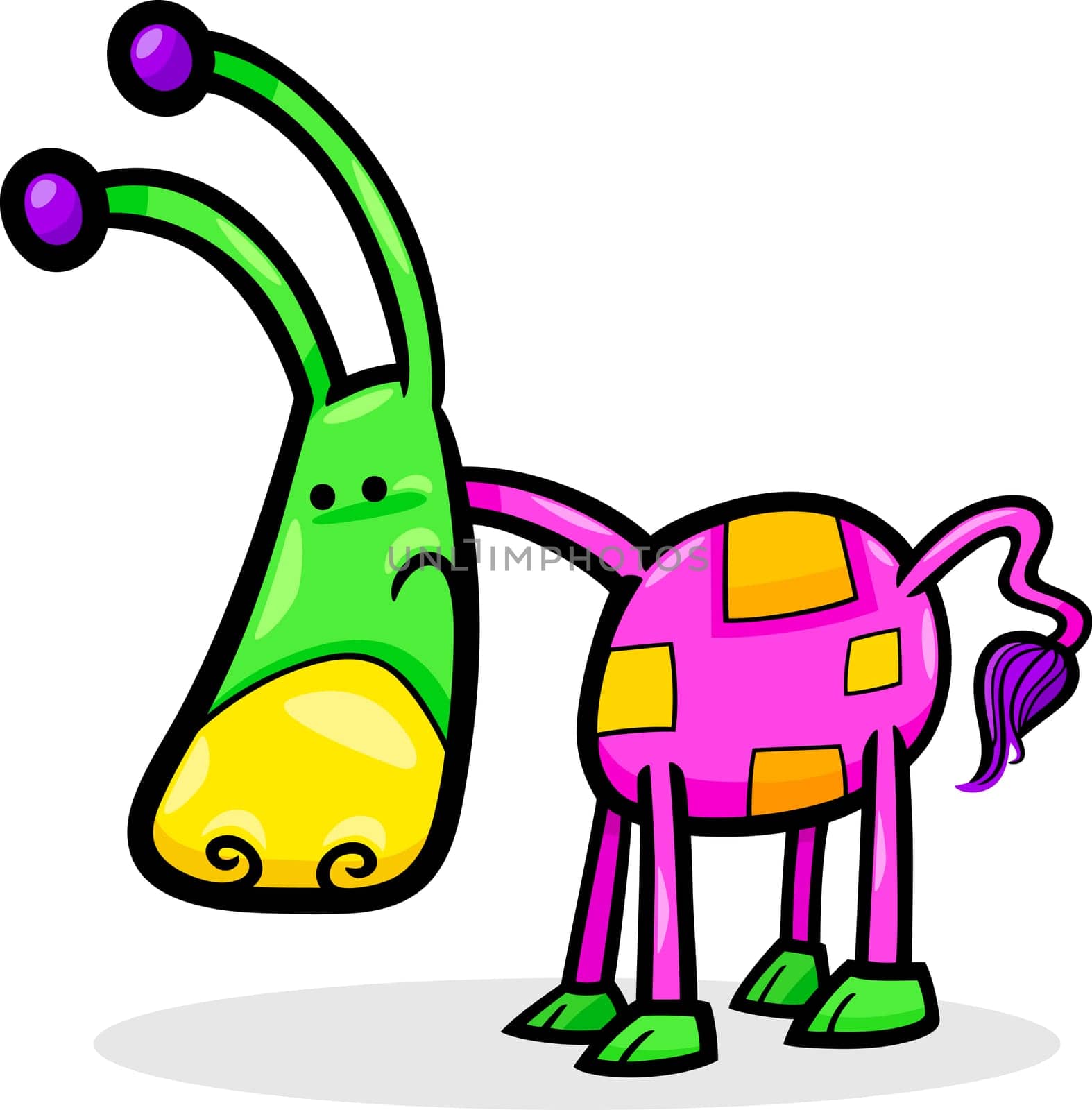 Cartoon Illustration of Funny Fantasy or Fairytale Character Creature