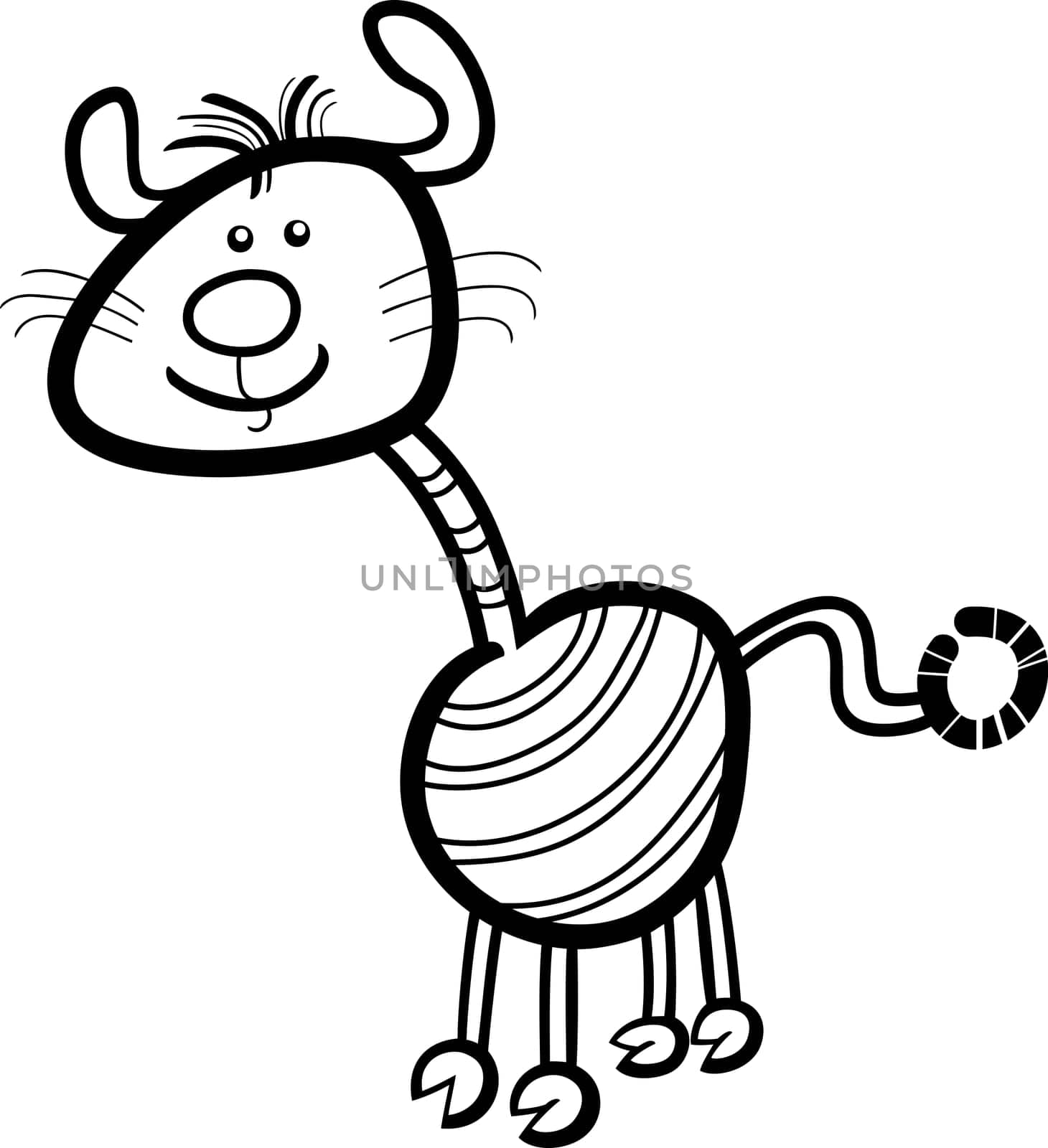 Cartoon Illustration of Funny Fantasy or Fairytale Character Creature for Coloring Book