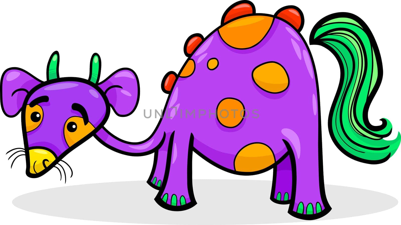 Cartoon Illustration of Funny Fantasy or Fairytale Character Creature