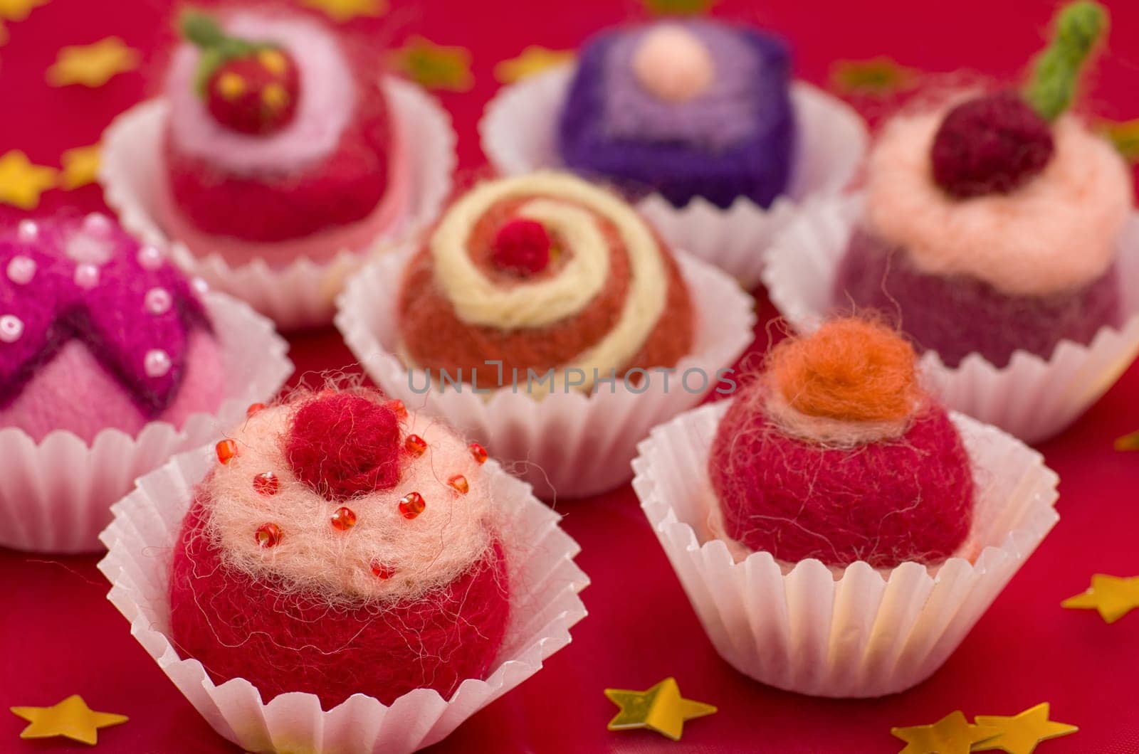 Christmas Assortment of Colorful Felted Chocolates