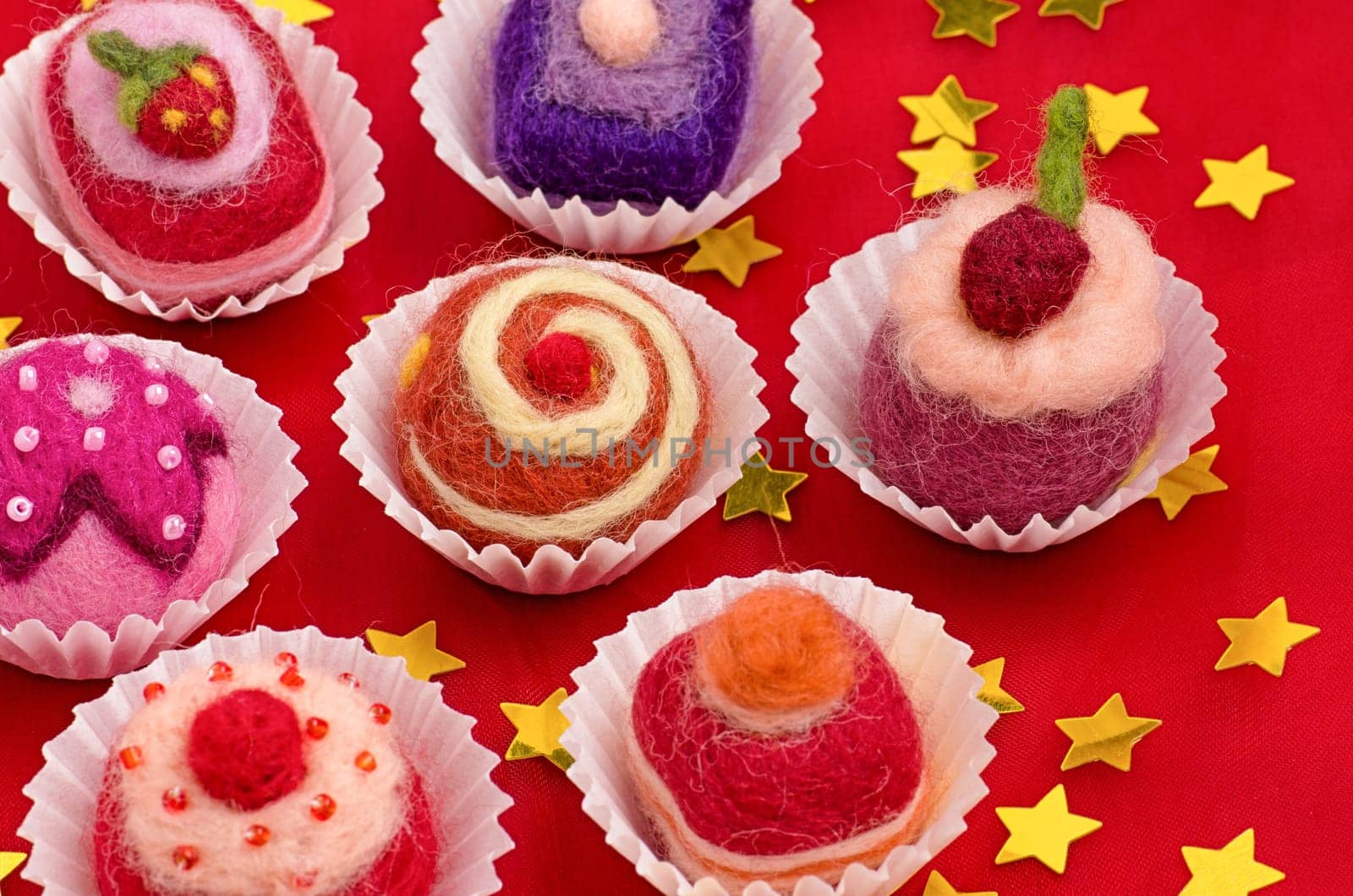 Christmas Assortment of Colorful Felted Chocolates