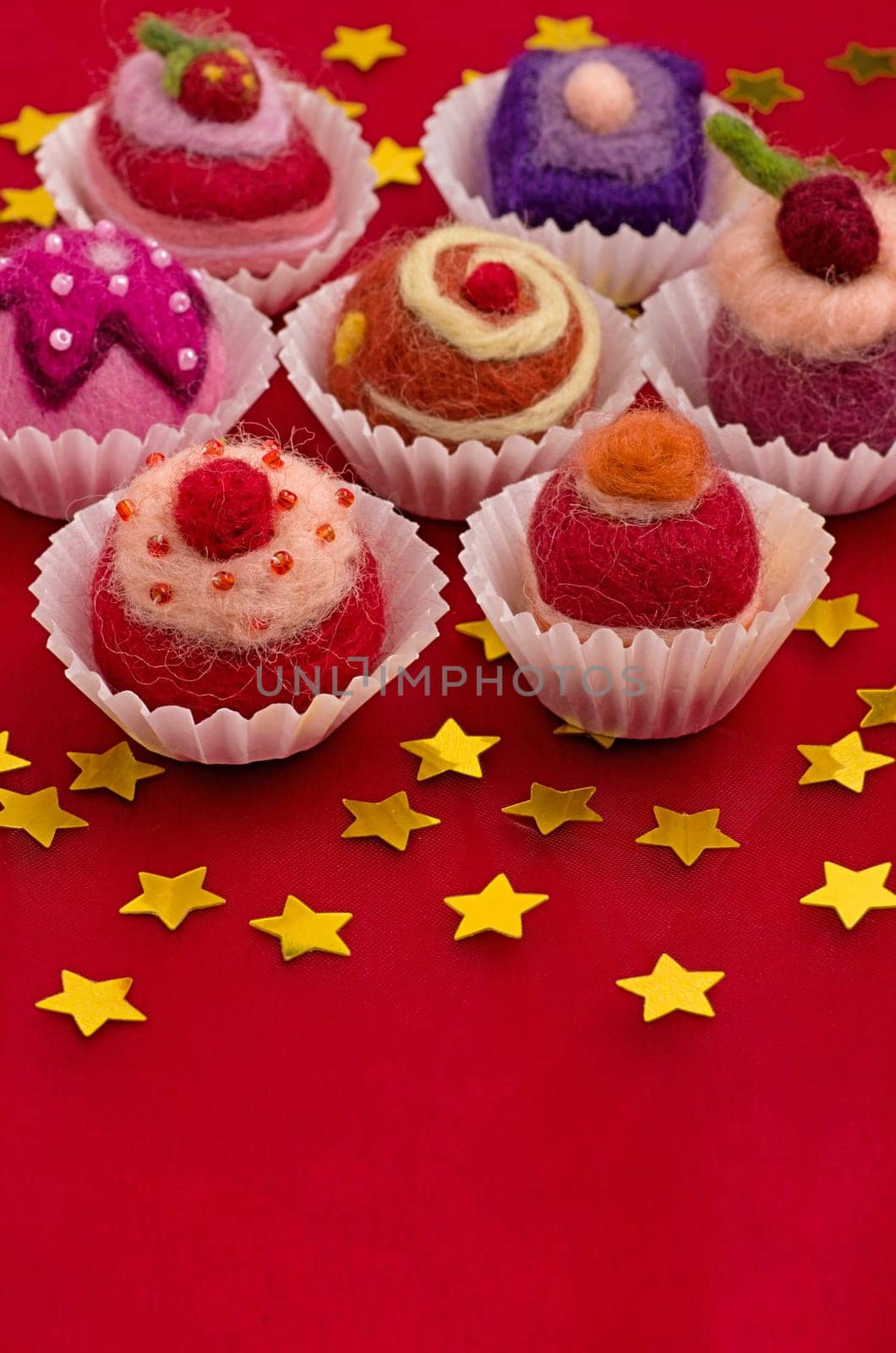 Christmas Assortment of Colorful Felted Chocolates