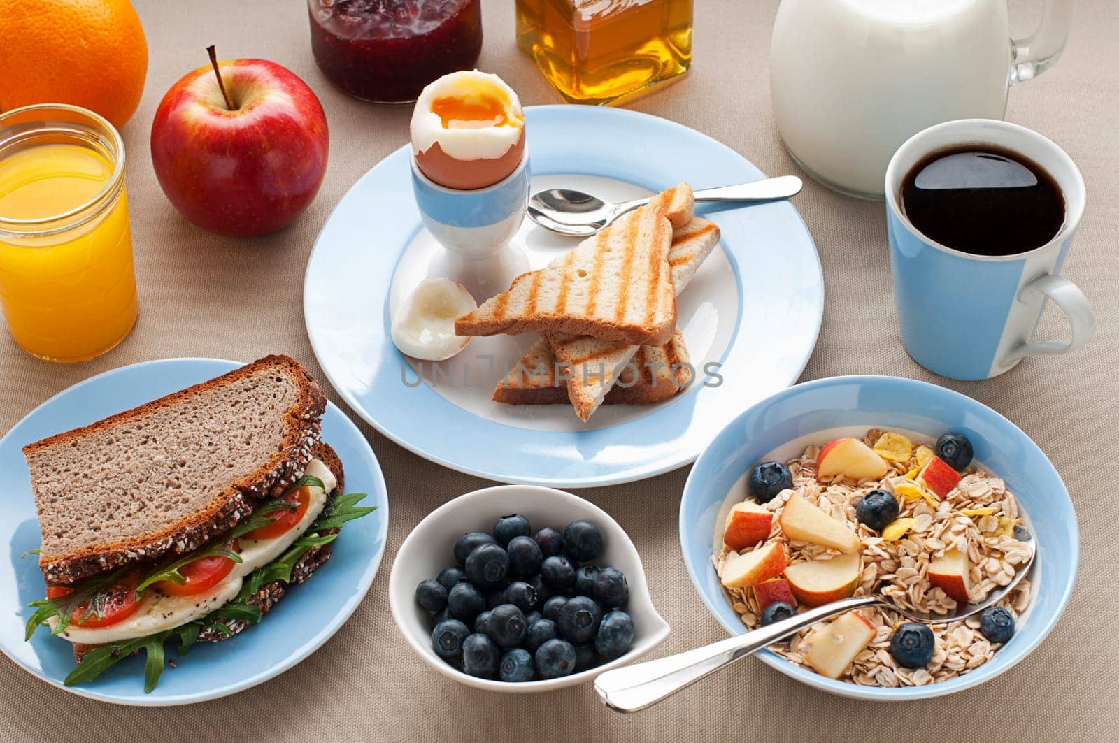 Healthy breakfast on the table close up shoot