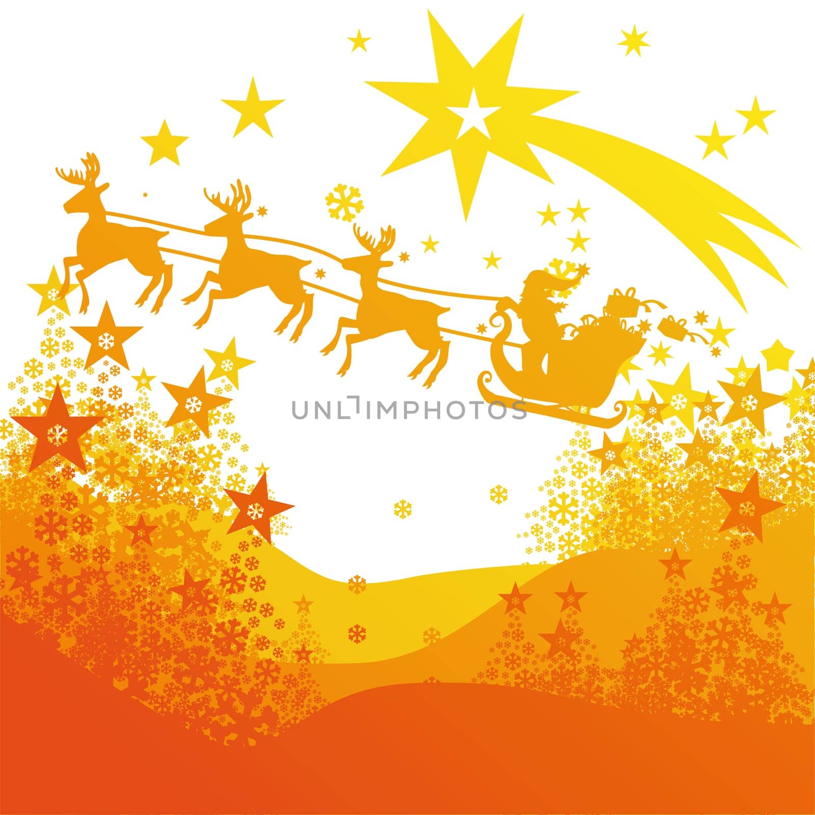 Background St. Nicholas,reindeer and comet