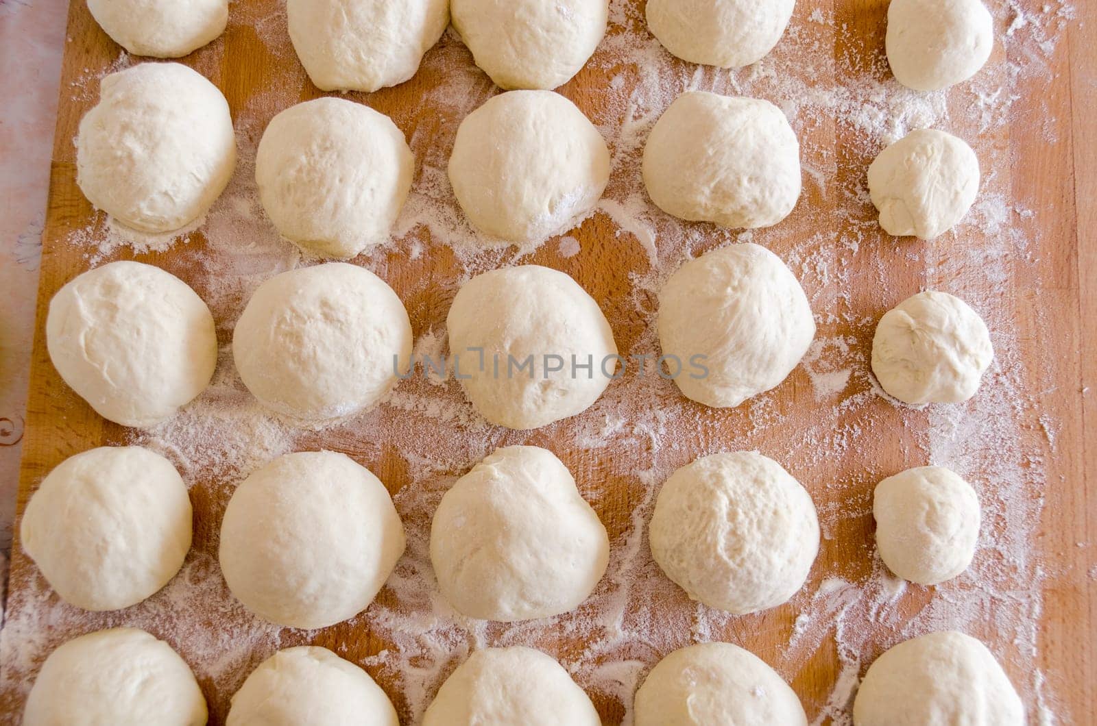 pizza dough risen and ready for cooking