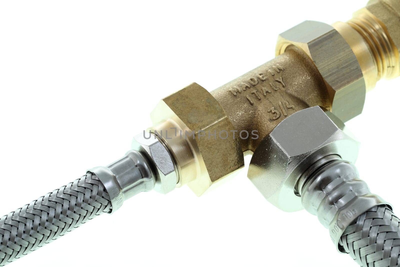 details of plumbing fittings isolated on white background