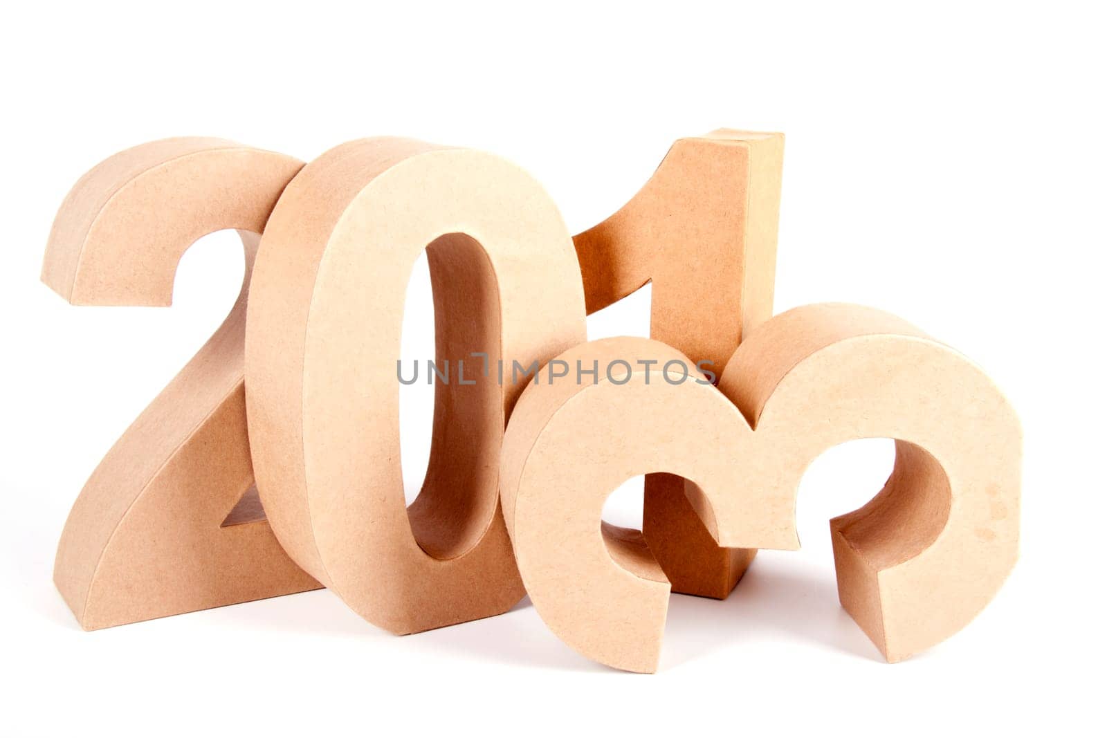 Paper numbers an a christmas ball forming 2013 as for the new year