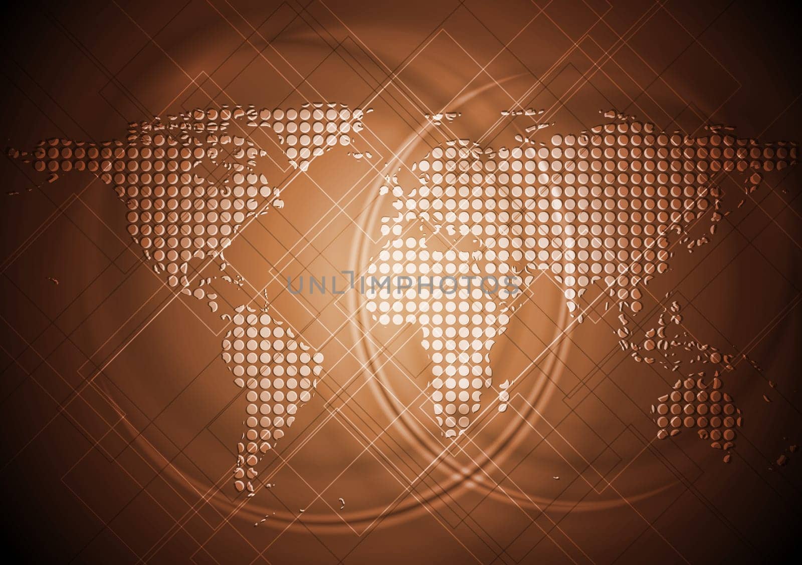 Technology vector background with world map