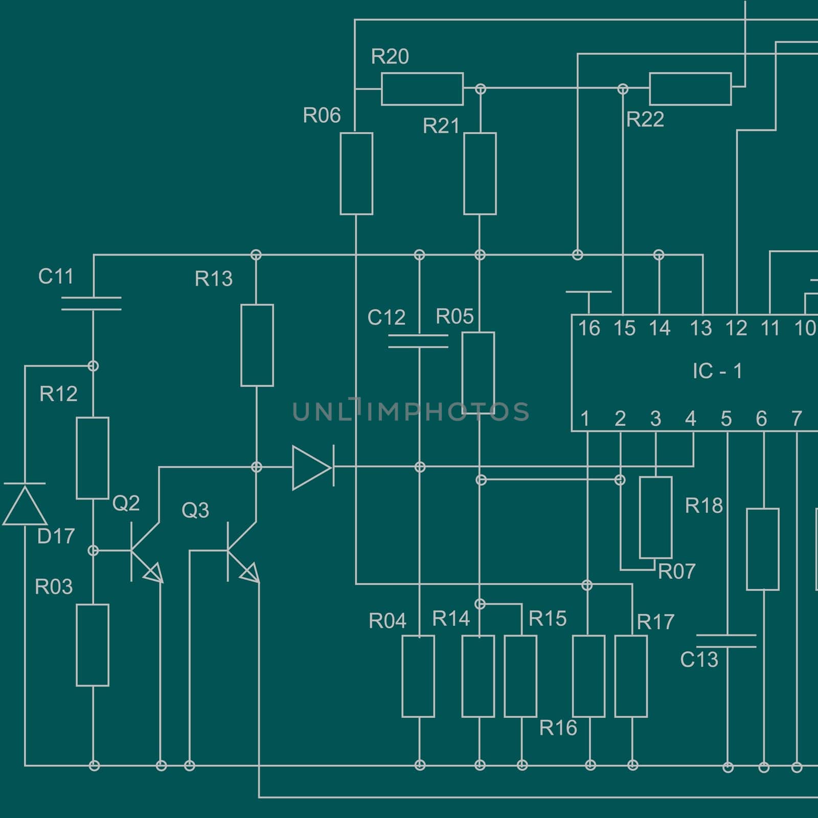 Abstract electrical scheme background. Vector design