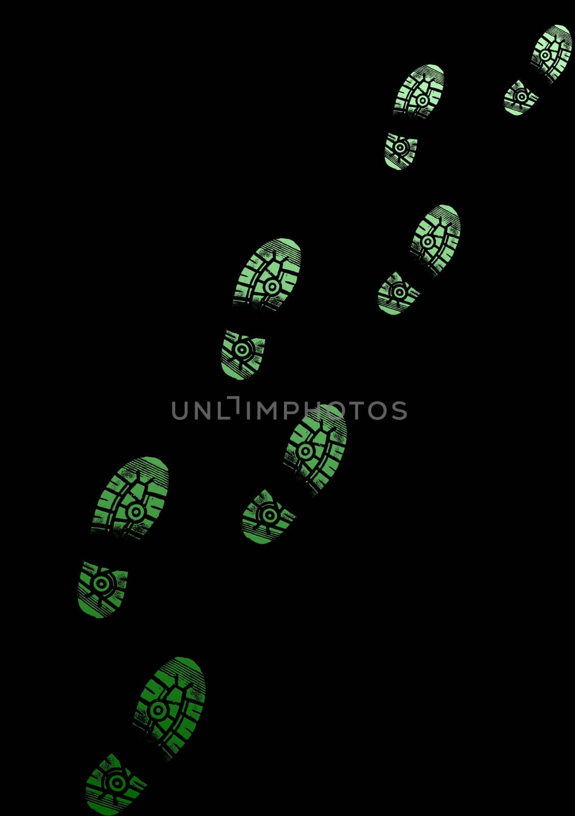 Illustration of Footsteps in one direction to use for presentations and more