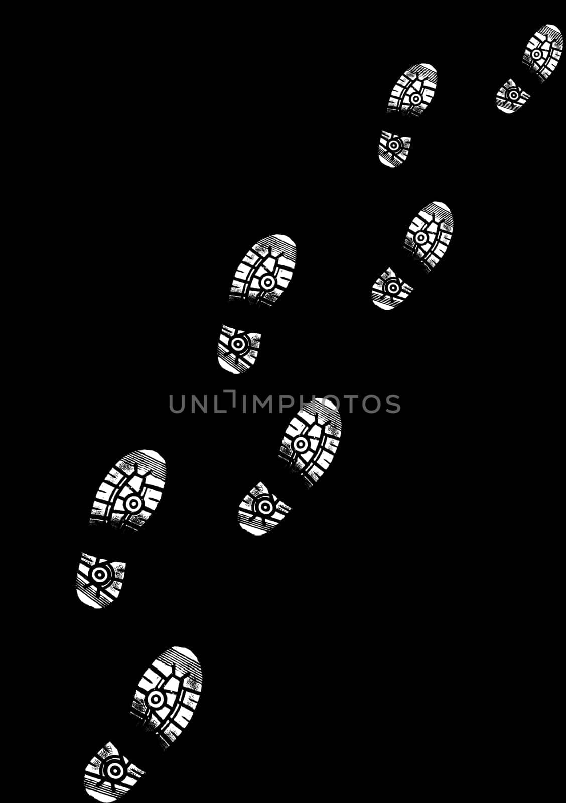 Illustration of Footsteps in one direction to use for presentations and more