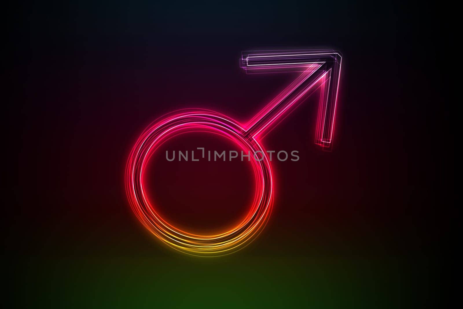 Neon Male as an illustration in neon light style