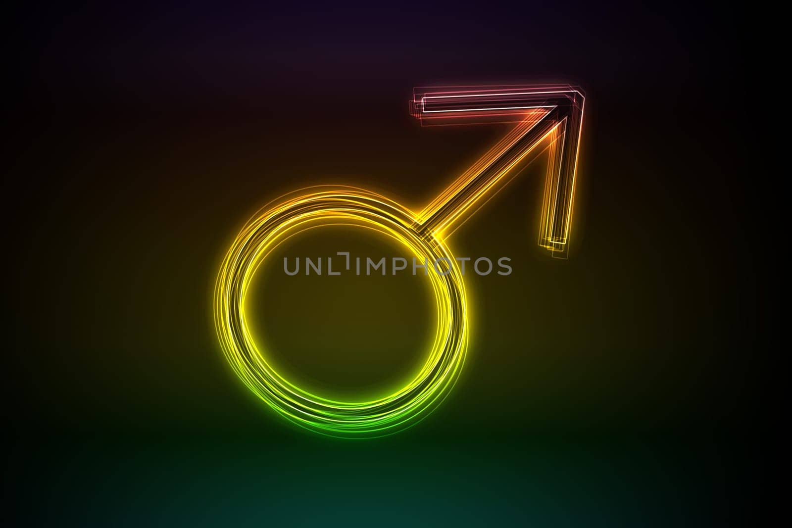 Neon Male as an illustration in neon light style