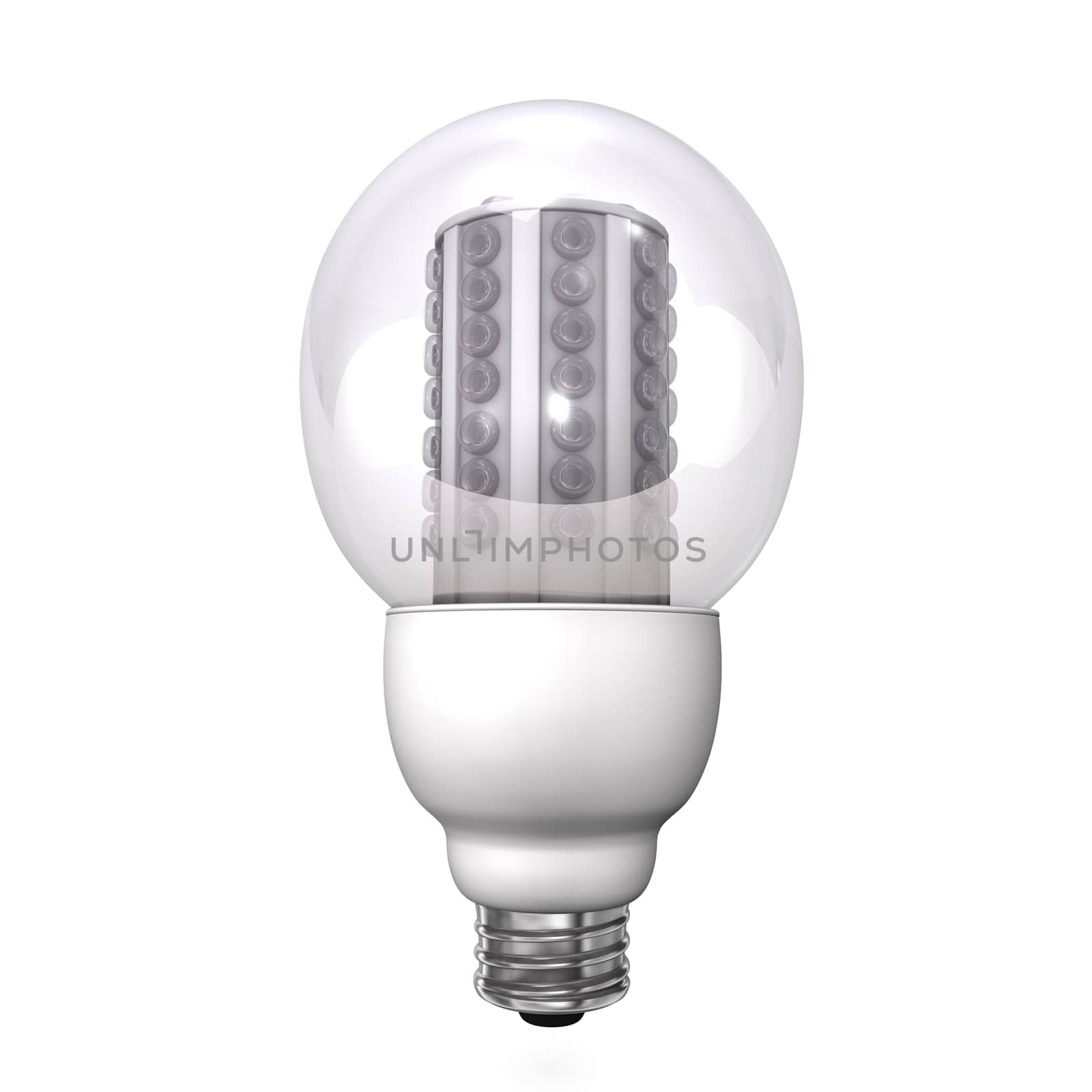 3d Illustration of LED-Lamp. White background.