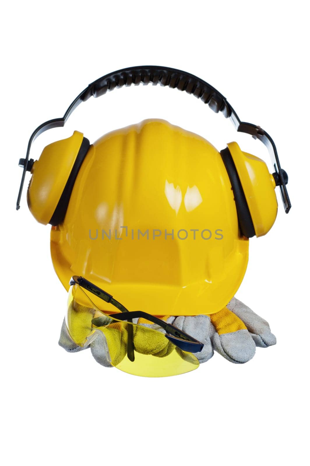 Standard construction safety equipment, it is isolated on white