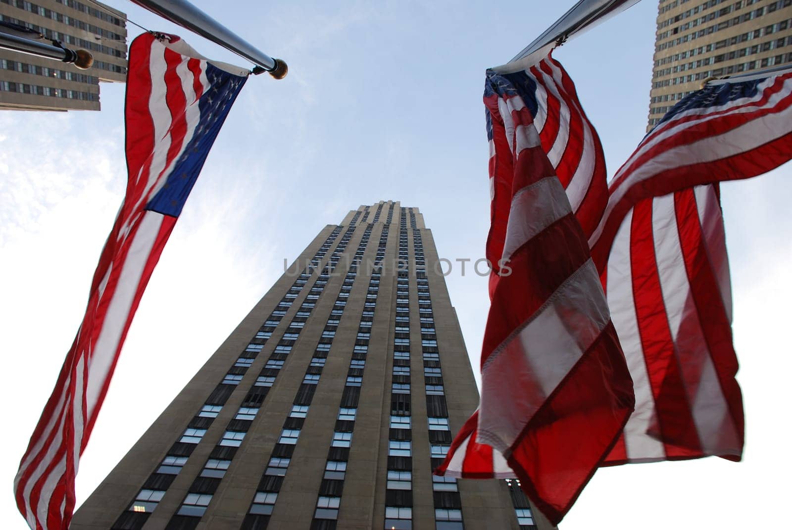 ROCKEFELLER CENTRE MANHATTAN USA FLAG NEW YORK